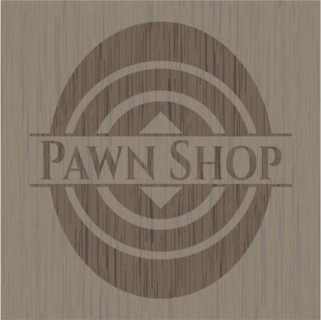 Pawn Shop wood emblem. Retro