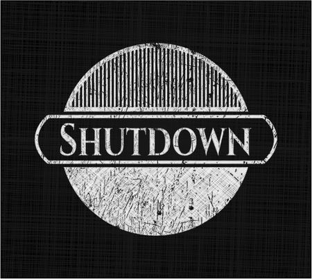 Shutdown written with chalkboard texture