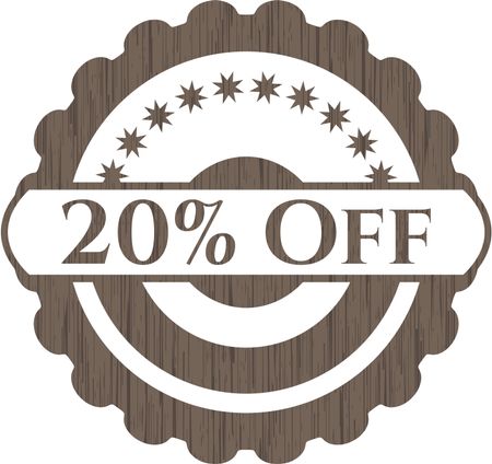 20% Off wooden emblem. Retro