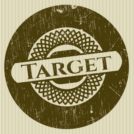 Target rubber stamp with grunge texture
