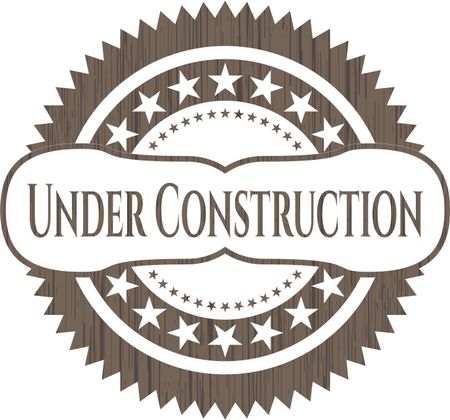 Under Construction vintage wooden emblem