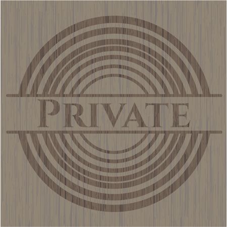 Private wooden emblem. Retro