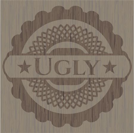 Ugly wood emblem. Vintage.