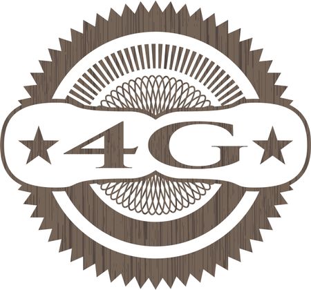 4G retro wooden emblem