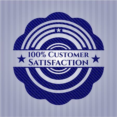 100% Customer Satisfaction jean background