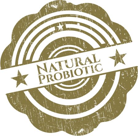 Natural Probiotic grunge style stamp