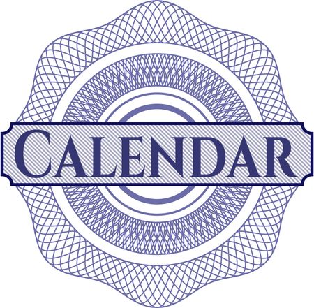 Calendar inside a money style rosette