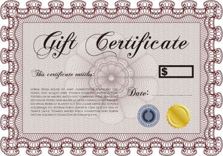 Modern gift certificate template.