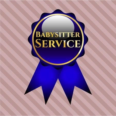 Babysitter Service golden badge or emblem