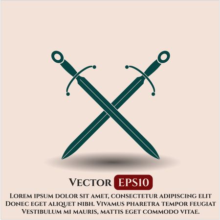 Crossed Swords icon vector symbol flat eps jpg app