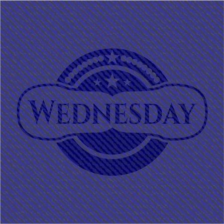 Wednesday jean or denim emblem or badge background