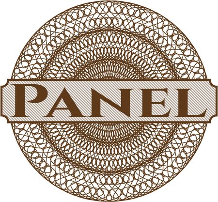 Panel inside money style emblem or rosette