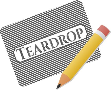 Teardrop emblem draw with pencil effect