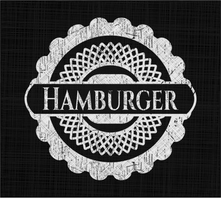 Hamburger chalkboard emblem written on a blackboard
