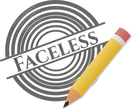 Faceless emblem with pencil effect