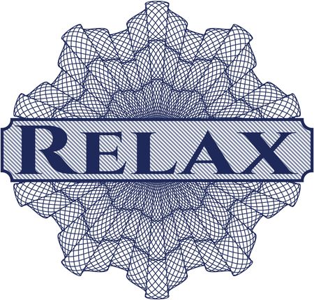 Relax written inside abstract linear rosette