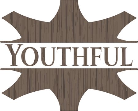 Youthful realistic wooden emblem