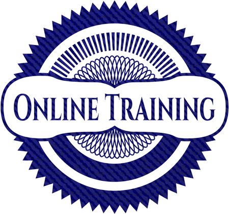 Online Training emblem with denim texture