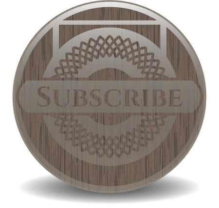 Subscribe wooden emblem