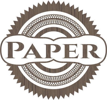 Paper wooden emblem