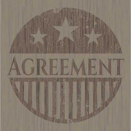 Agreement realistic wooden emblem