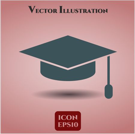 graduation cap icon vector symbol flat eps jpg app