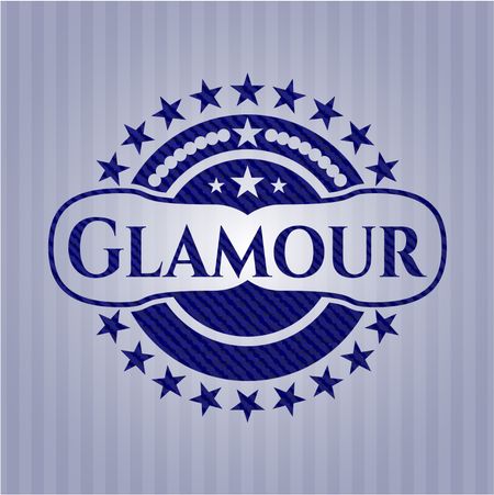 Glamour jean or denim emblem or badge background
