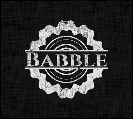 Babble chalk emblem, retro style, chalk or chalkboard texture