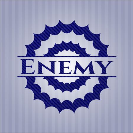 Enemy jean or denim emblem or badge background