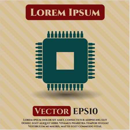 microchip microprocessor icon vector symbol flat eps