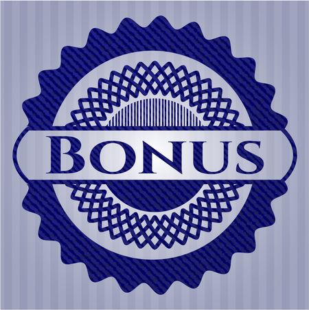 Bonus jean or denim emblem or badge background