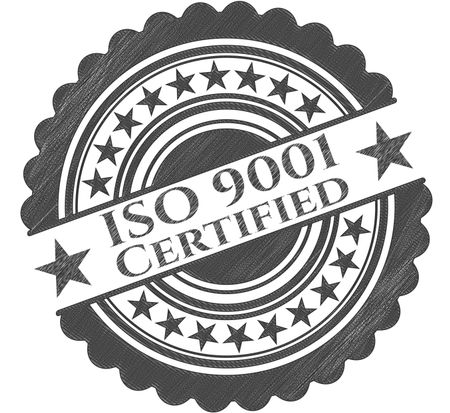 ISO 9001 Certified drawn in pencil
