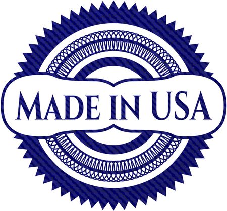Made in USA emblem with denim high quality background