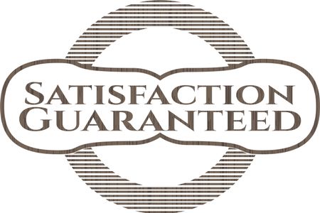 Satisfaction Guaranteed vintage wood emblem