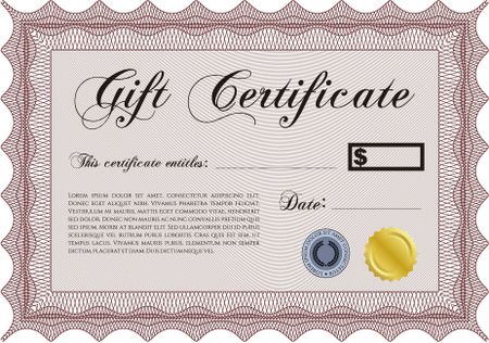 Formal Gift Certificate. Border, frame. With quality background. Superior design.