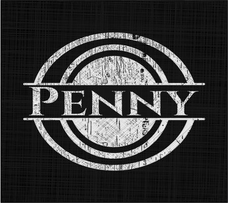 Penny chalkboard emblem written on a blackboard