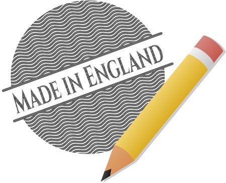 Made in England emblem draw with pencil effect