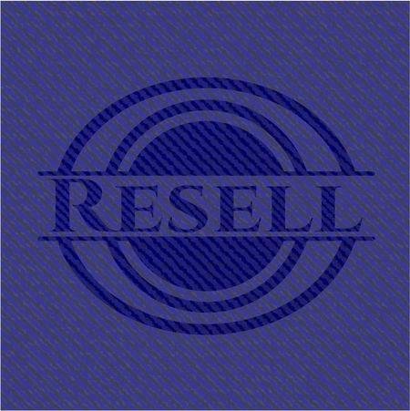 Resell jean or denim emblem or badge background