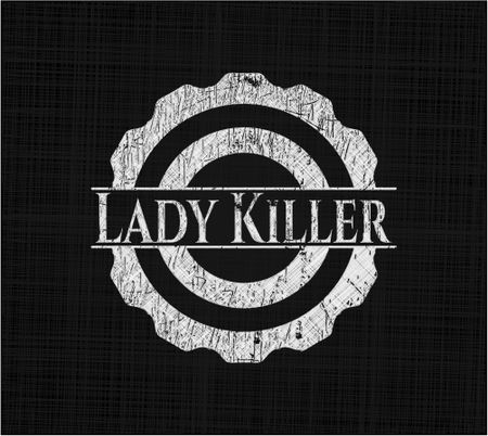 Lady Killer chalk emblem, retro style, chalk or chalkboard texture