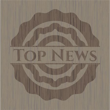 Top News wood icon or emblem