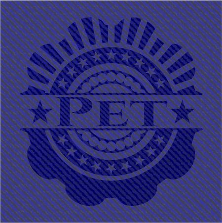 Pet emblem with denim high quality background