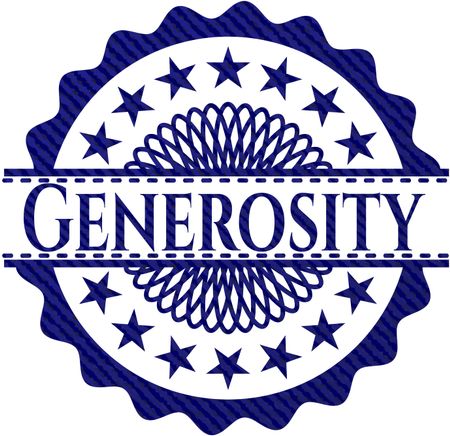 Generosity emblem with jean high quality background