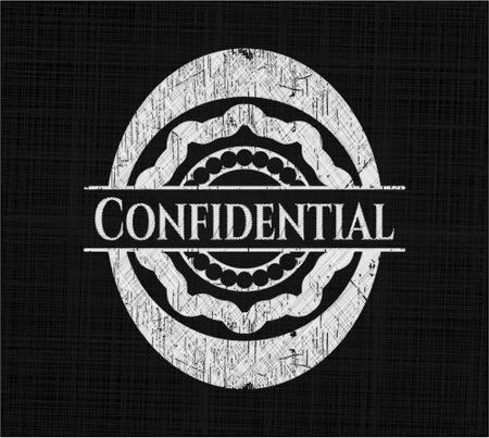 Confidential written with chalkboard texture