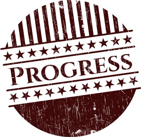 Progress rubber stamp with grunge texture
