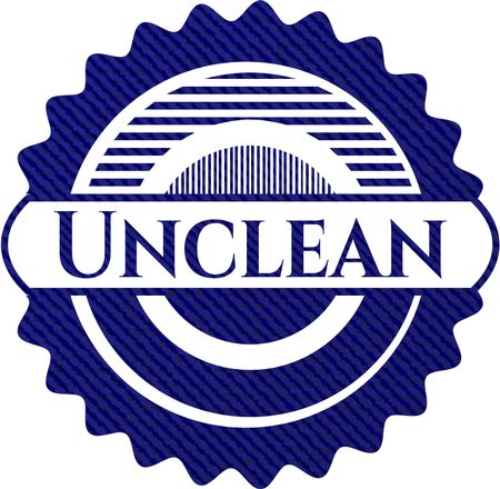 Unclean emblem with jean high quality background