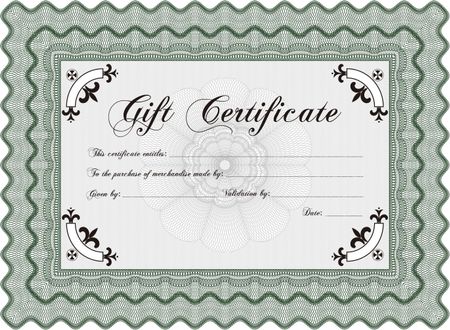 Gift certificate. Detailed. Nice design. Easy to print. 