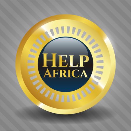 Help Africa gold shiny emblem