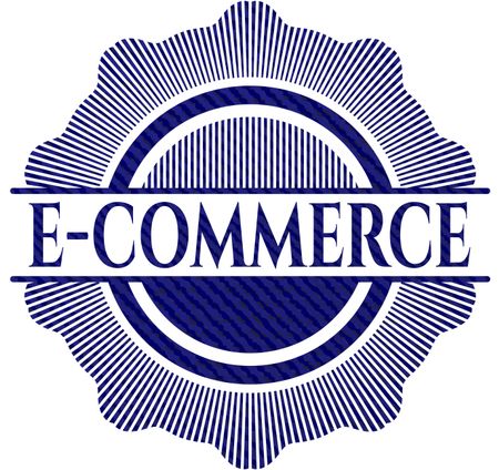 e-commerce badge with jean texture