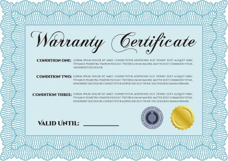 Warranty template. Customizable, Easy to edit and change colors. Good design. With complex background.