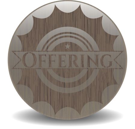 Offering realistic wooden emblem